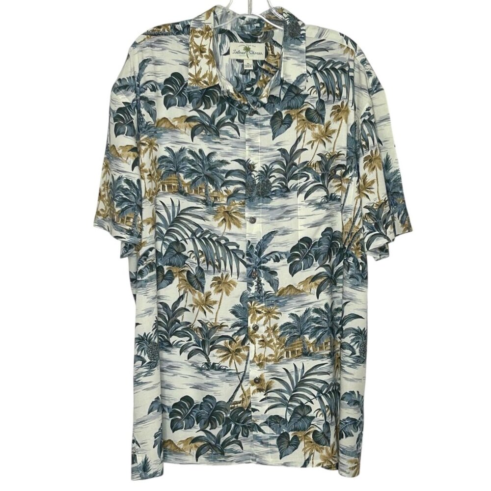 Island Shores Men's Button Up Casual Hawaiian Short Sleeve Shirt XL